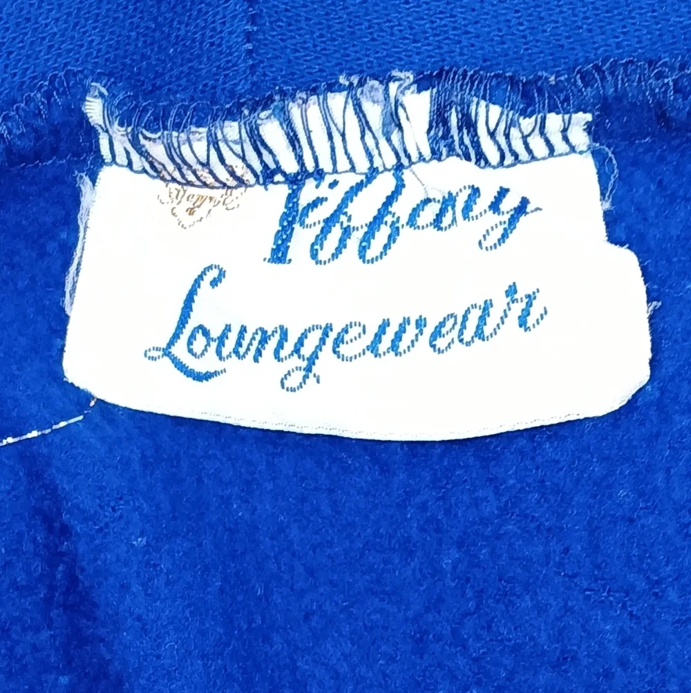 Vintage Tiffany Lounge Wear Unisex Robe Sz M ROYAL Blue Mork & Mindy 70s Style - Picture 6 of 8